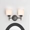 Nuvo Warren - 2 Light Vanity - Gun Metal with Satin White Glass 60/8032 - alternate 8